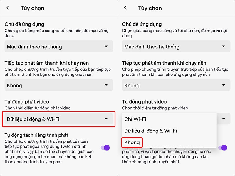 Cách tắt tính năng tự động phát video trên ứng dụng Twitch