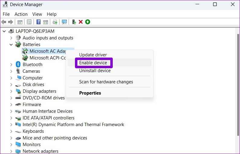 Sửa lỗi Windows 11 hiển thị phần trăm pin máy tính xách tay sai (12)