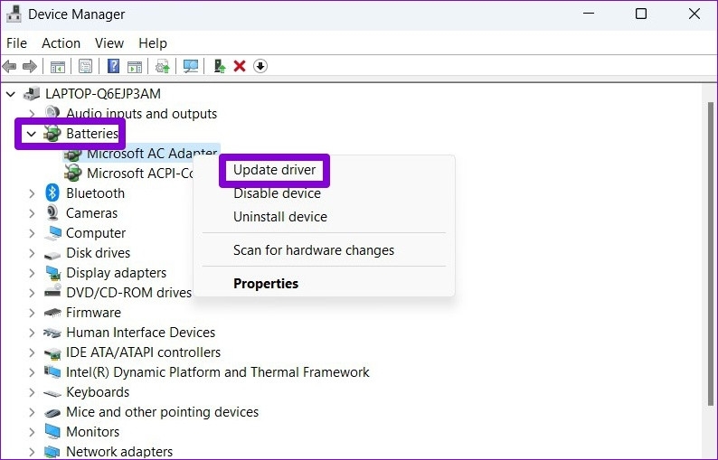 Sửa lỗi Windows 11 hiển thị phần trăm pin máy tính xách tay sai (13)
