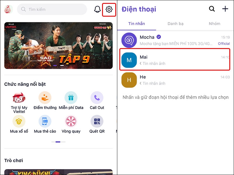 Cách ẩn cuộc hội thoại trên ứng dụng Mocha