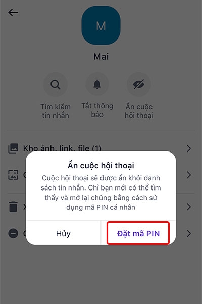 Cách ẩn cuộc hội thoại trên ứng dụng Mocha