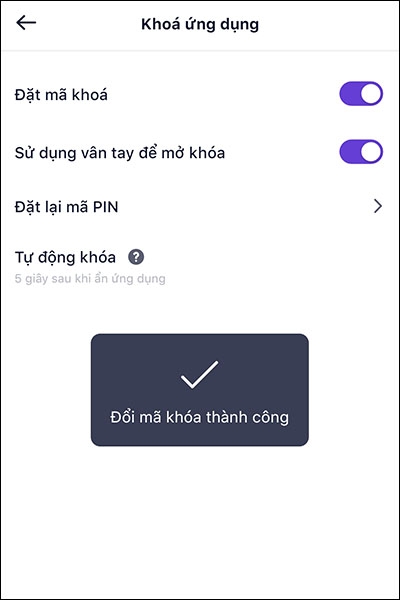 Cách đặt mã khóa ứng dụng Mocha trên điện thoại