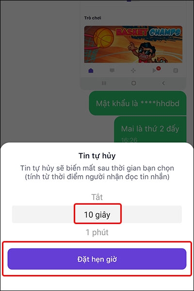 Cách gửi tin nhắn tự hủy trên ứng dụng Mocha