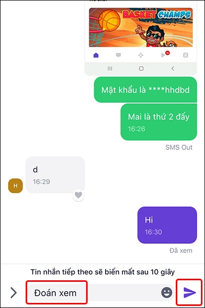 Cách gửi tin nhắn tự hủy trên ứng dụng Mocha