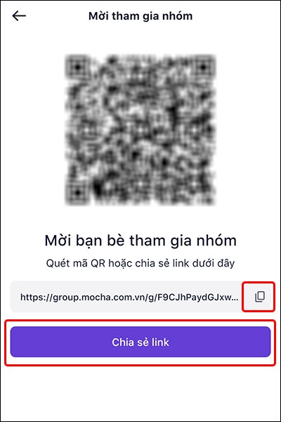 Hướng dẫn cách lấy link chia sẻ nhóm chat trên Mocha