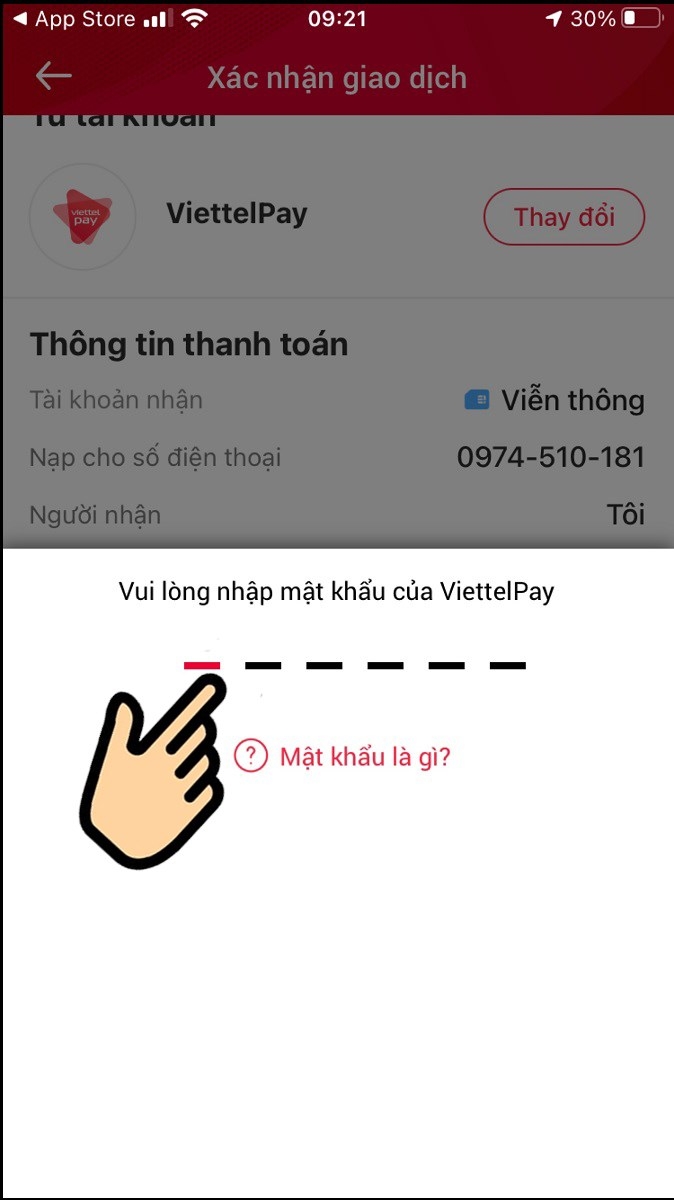 Nhập mật khẩu của bạn