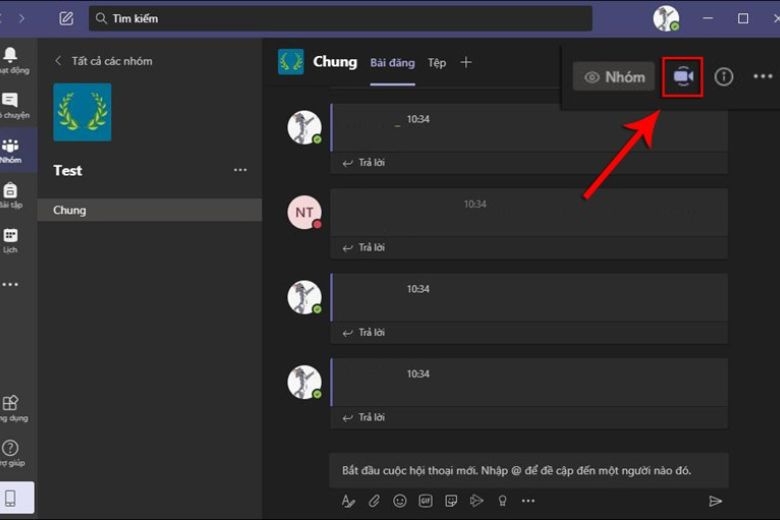 tạo cuộc họp trên Microsoft Teams
