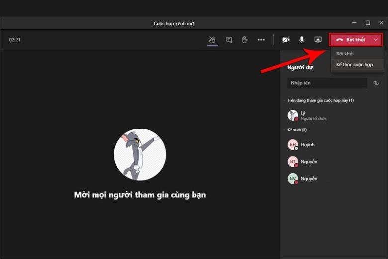 tạo cuộc họp trên Microsoft Teams