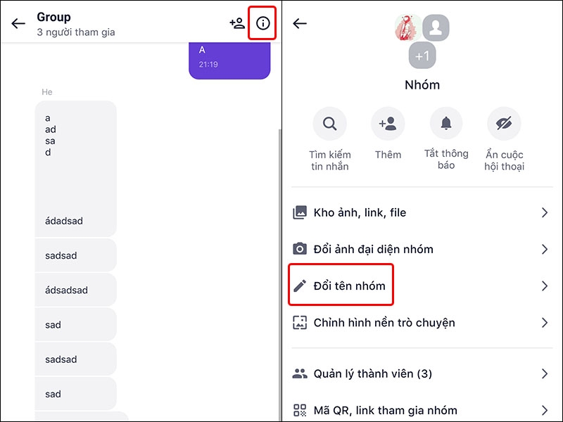 Cách đổi tên nhóm chat trên ứng dụng Mocha