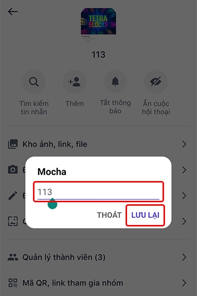 Cách đổi tên nhóm chat trên ứng dụng Mocha