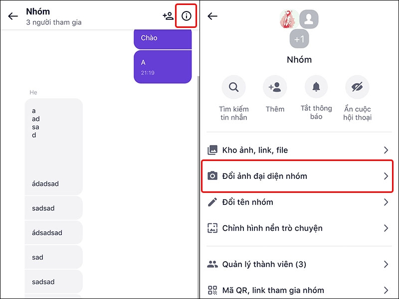 Cách thay đổi ảnh đại diện nhóm chat trên ứng dụng Mocha