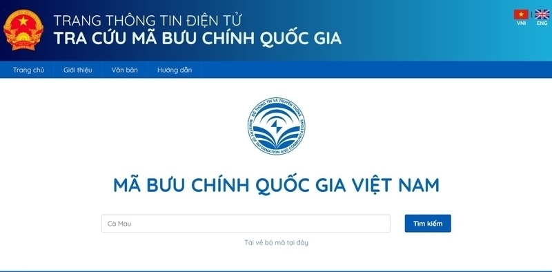 Cách lấy mã bưu chính Cà Mau