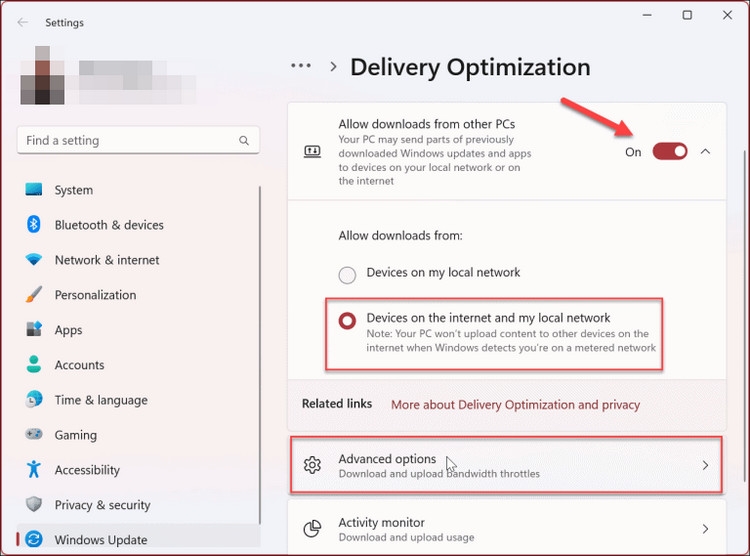 Hướng dẫn giới hạn băng thông khi cập nhật Windows 11 (4)