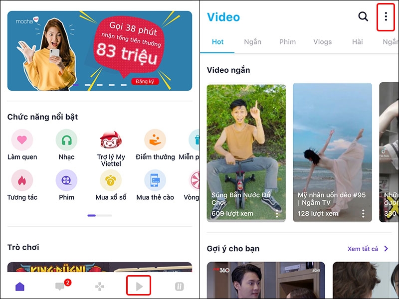 Cách tìm lại những video đã xem trên ứng dụng Mocha