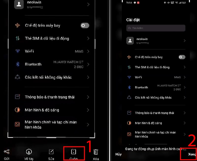 cách chụp màn hình oppo bằng màn hình cuộn