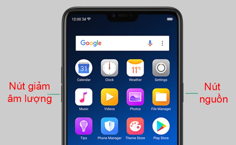 cách chụp màn hình oppo bằng nút cứng