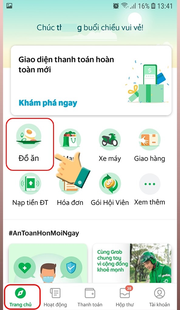 Chọn dịch vụ đồ ăn