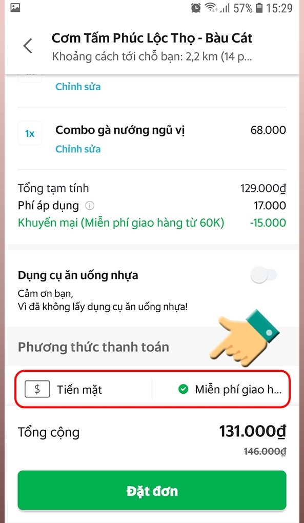 Chọn hình thức thanh toán