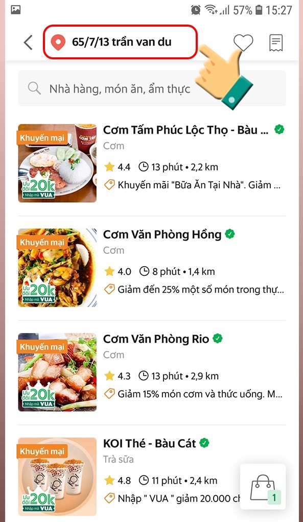 Nhập địa điểm