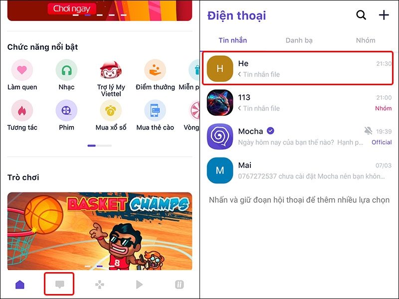 Hướng dẫn chuyển tiếp tệp tin từ Mocha sang Zalo