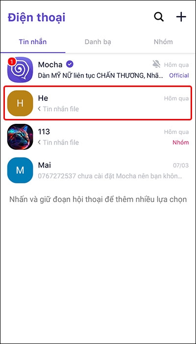 Cách tắt thông báo cuộc trò chuyện trên ứng dụng Mocha
