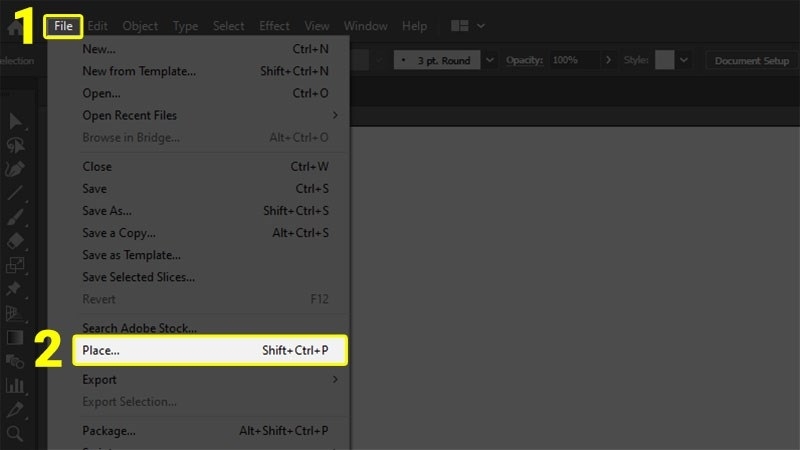Tạo viền cho ảnh trong AI bằng công cụ Rectangle (Bước 2)