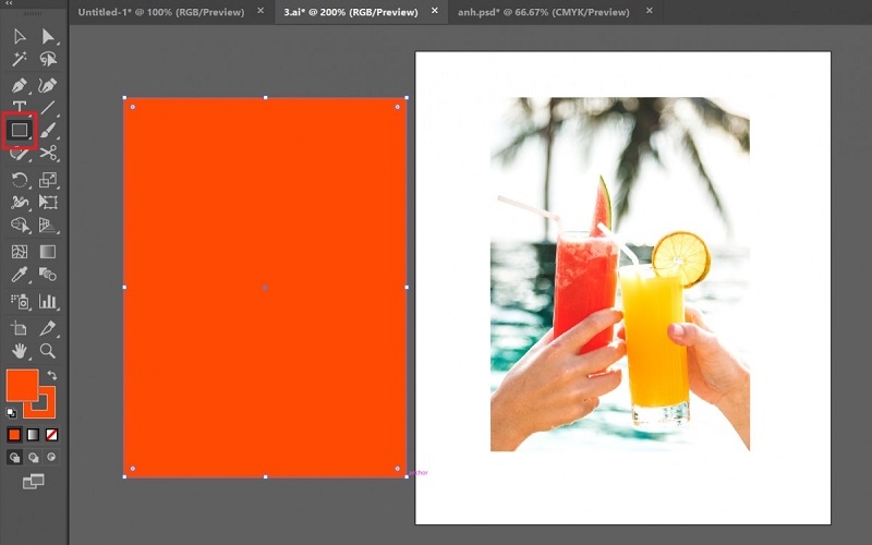 Tạo viền cho ảnh trong AI bằng công cụ Rectangle (Bước 3)