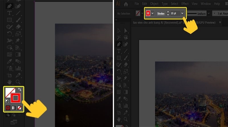 Tạo viền cho ảnh trong AI bằng Stroke