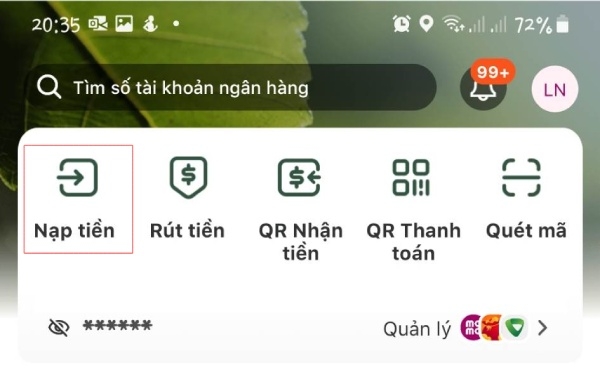 Cách nạp tiền vào MoMo hình 2