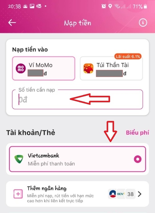 Cách nạp tiền vào MoMo hình 3