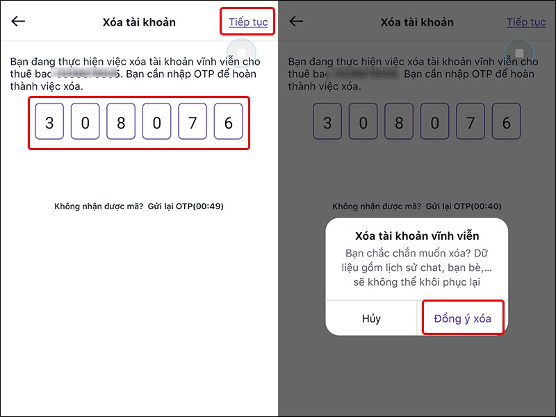 Hướng dẫn cách xóa tài khoản Mocha