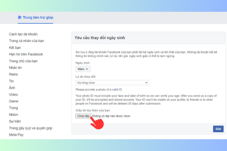 Cách đổi ngày sinh trên Facebook 9