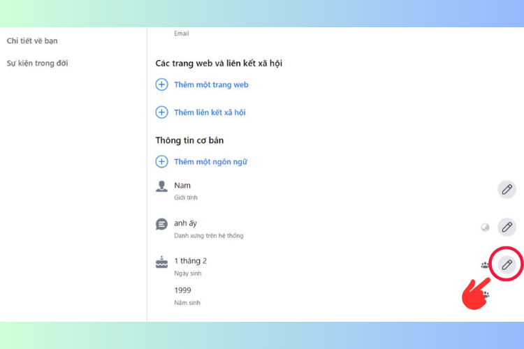 Cách đổi ngày sinh trên Facebook 4