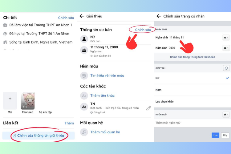 Cách đổi ngày sinh trên Facebook bằng điện thoại 6