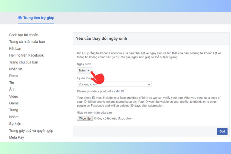 Cách đổi ngày sinh trên Facebook 7