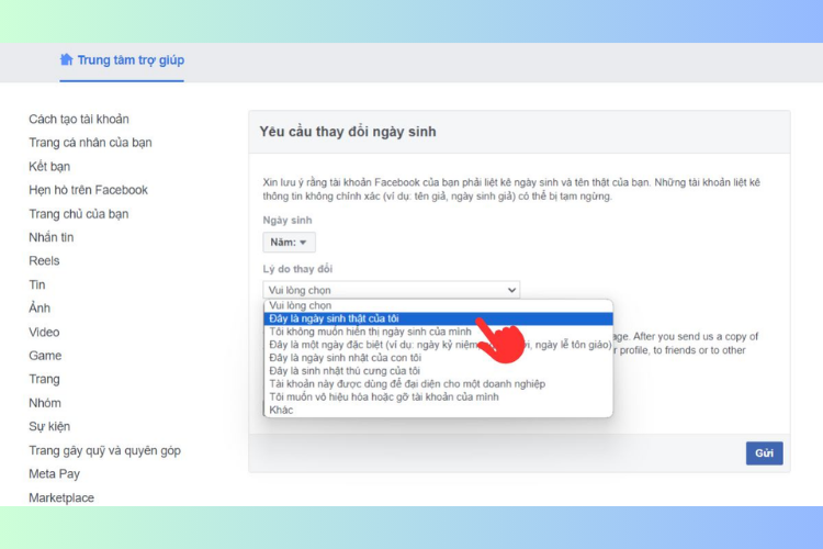 Cách đổi ngày sinh trên Facebook 8