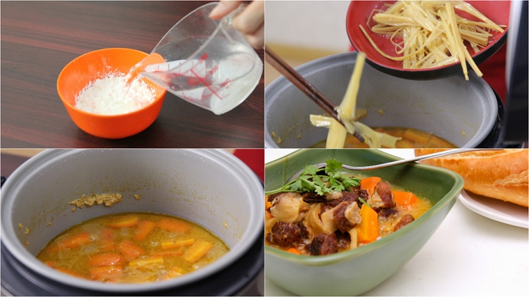 Pha nước bột bắp và nấu trong 5 phút nữa