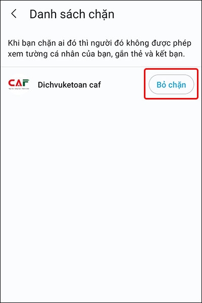Cách bỏ chặn dùng Hahalolo trên điện thoại
