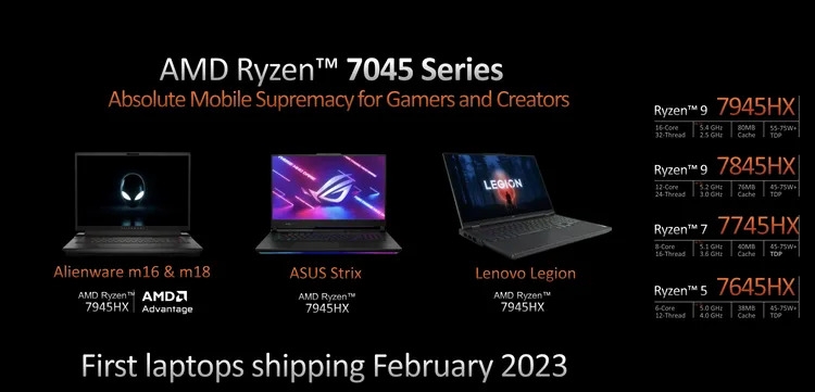 Toàn bộ thông tin về AMD Ryzen 7000 series laptop 2023