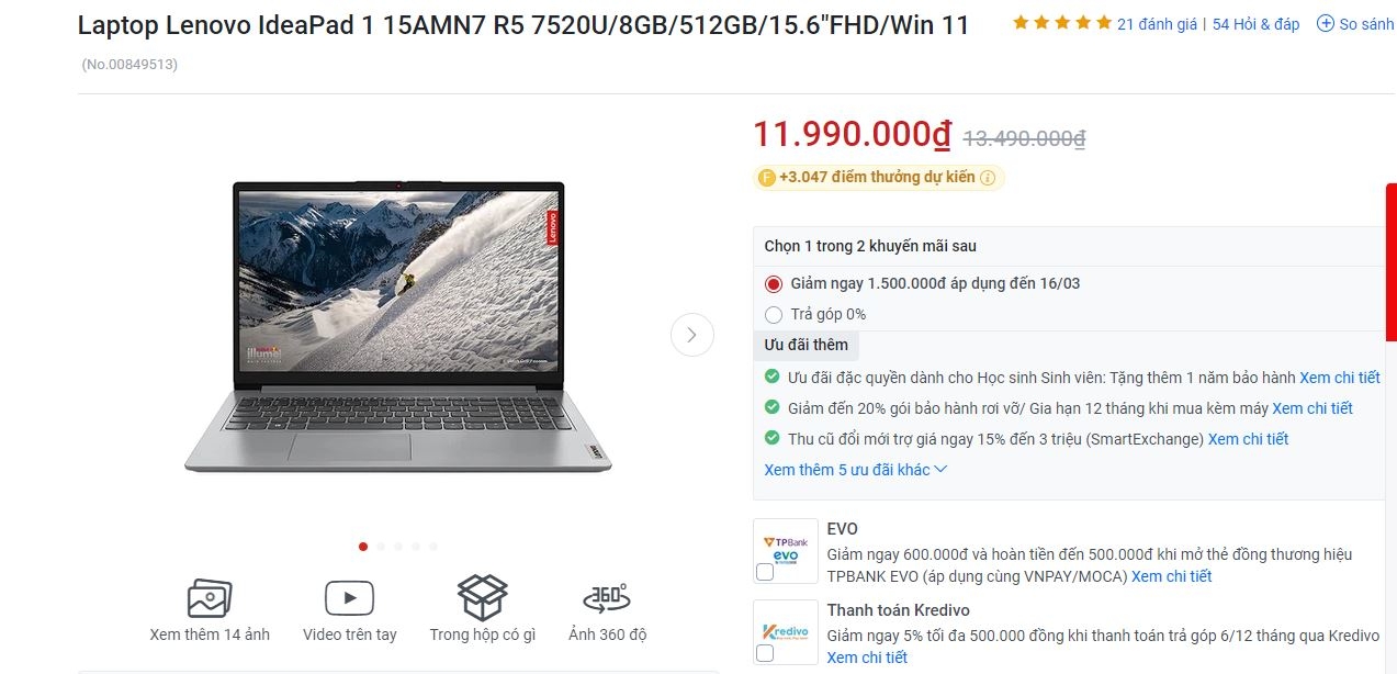 Những sản phẩm chạy AMD 7020 series có giá bán rất tốt