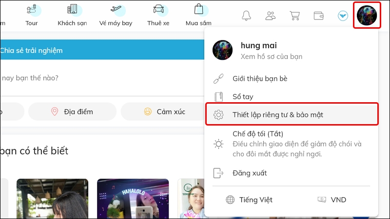 Cách chỉnh sửa quyền riêng tư trên Hahalolo bằng điện thoại