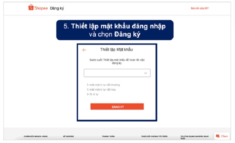 Thiết lập mật khẩu