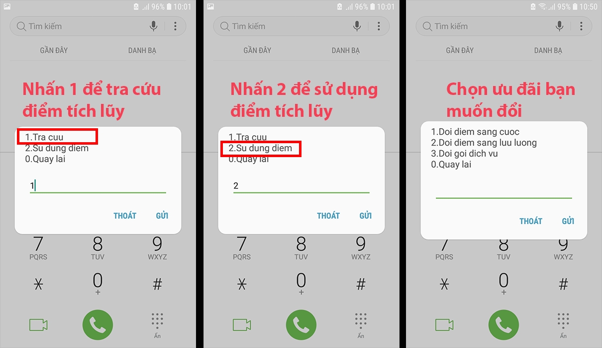 Các lựa chọn khác nhau