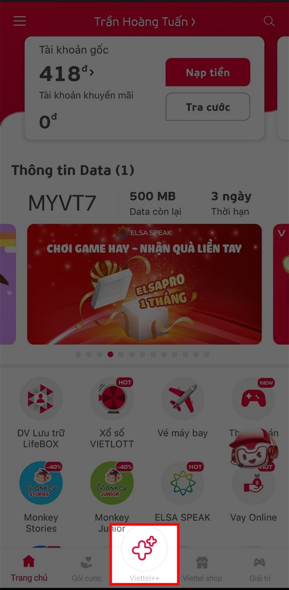 Chọn phần đổi điểm tích lũy