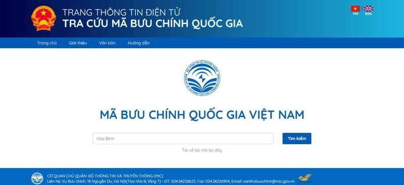 Hướng dẫn cách tra mã bưu điện Hòa Bình