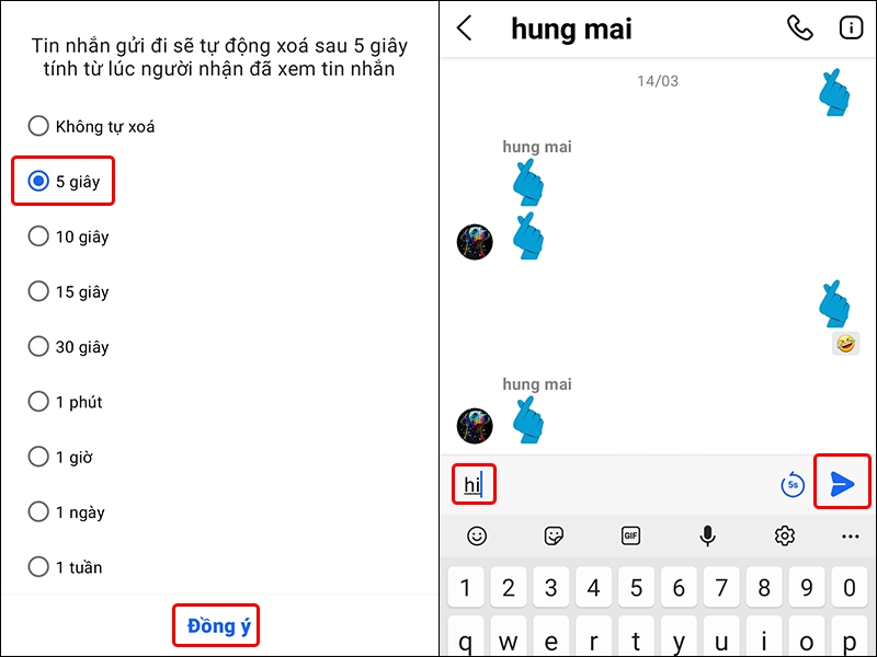 Cách sử dụng tin nhắn tự hủy trên ứng dụng Halome bằng điện thoại