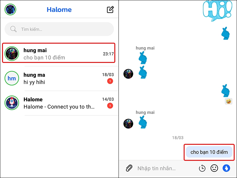 Cách chỉnh sửa tin nhắn đã gửi trên ứng dụng Halome bằng điện thoại