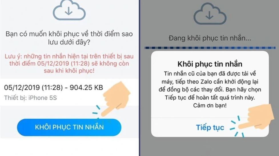 Cách lấy lại ảnh đã xóa trên Zalo iPhone
