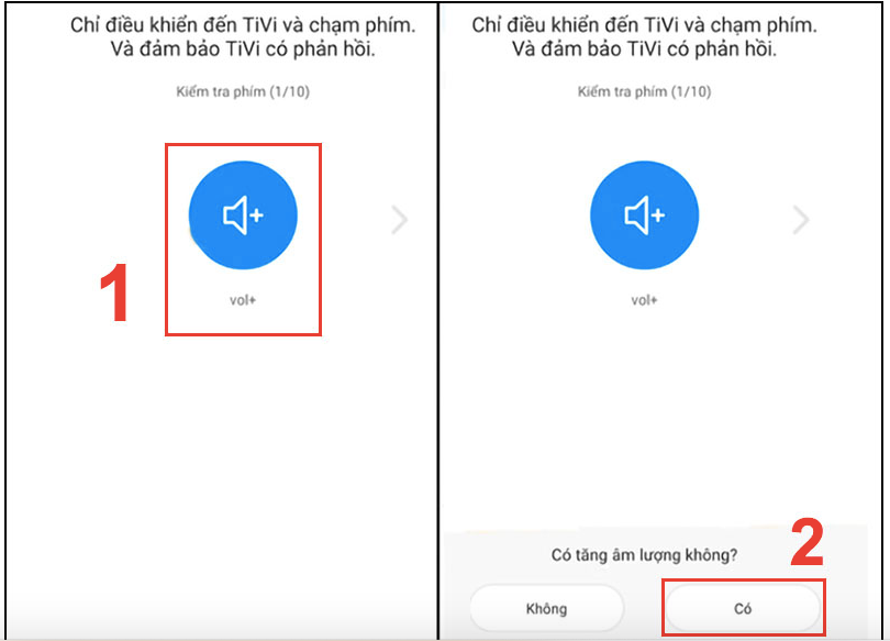 Chọn biểu tượng âm lượng và xác nhận