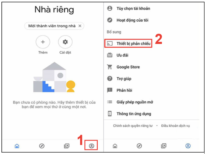 Chọn thiết bị phản chiếu